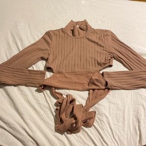 KikiRiki Ribbed Tie back knit top